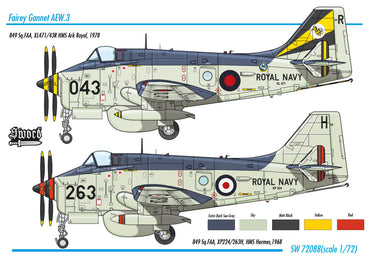 Sword SW72088 1:72 Fairey Gannet AEW.3 2 decals versions 1