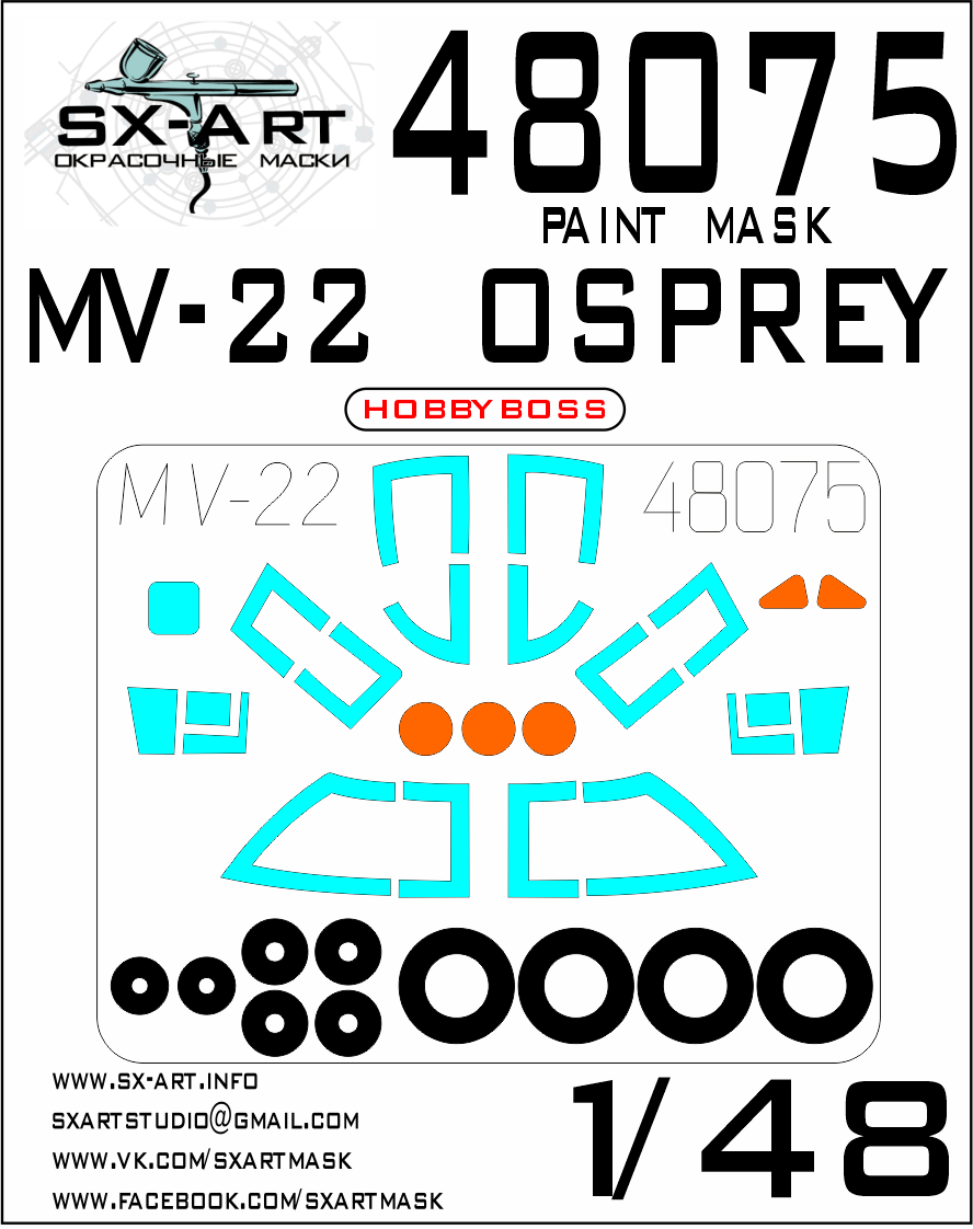 SX-Art SXA48075 1:48 Bell-Boeing MV-22 Osprey