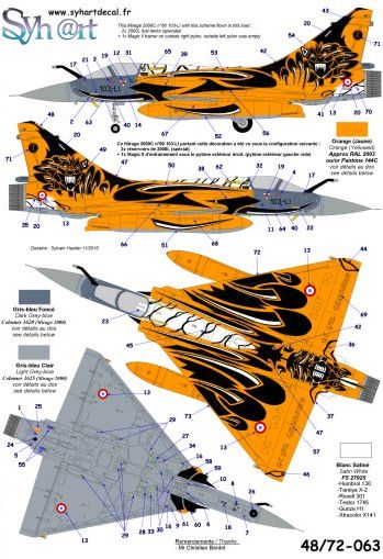 Syhart Decal SY48063 1:48 Dassault_Mirage 2000C 103-LI Tigermeet 2010