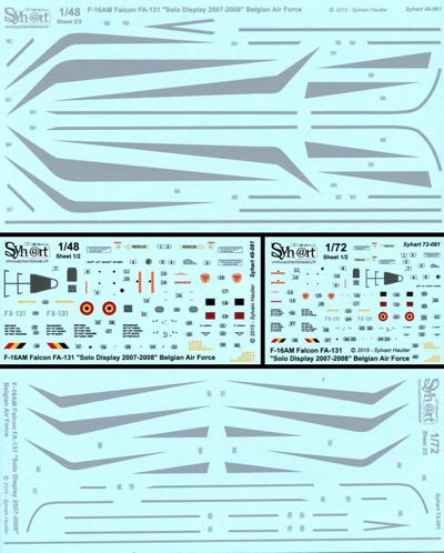 Syhart Decal SY48081 F-16AM Solo Display 2007-08 1:48