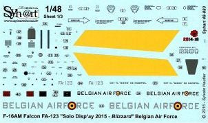 Syhart Decal SY48083 1:48 F-16AM Falcon FA-123 Solo Display 2015