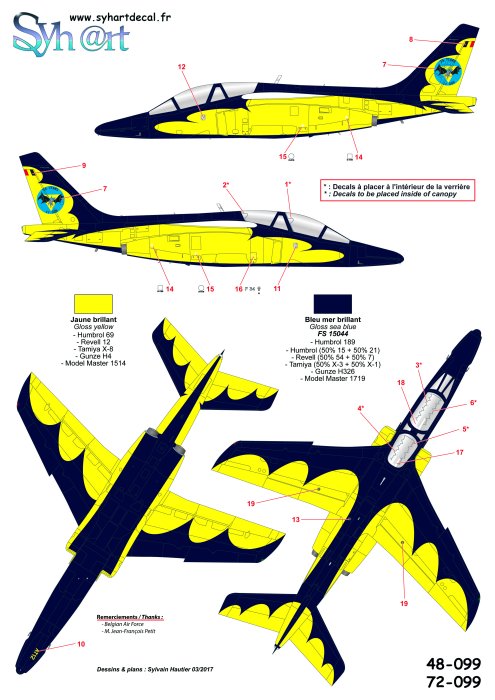 Syhart Decal SY48099 Alpha Jet AT12 75 Years 11Sqn 1:48