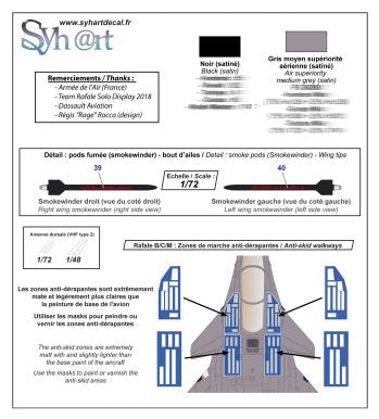 Syhart Decal SY48116 Rafale C Solo Display 2018 1:48