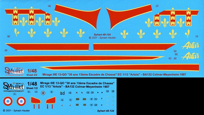 Syhart Decal SY48124 Mirage IIIE 30 Years EC1/13 1:48
