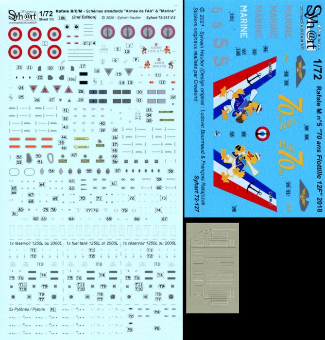 Syhart Decal SY48127 1:48 Rafale M 70 Years Flottille 12F