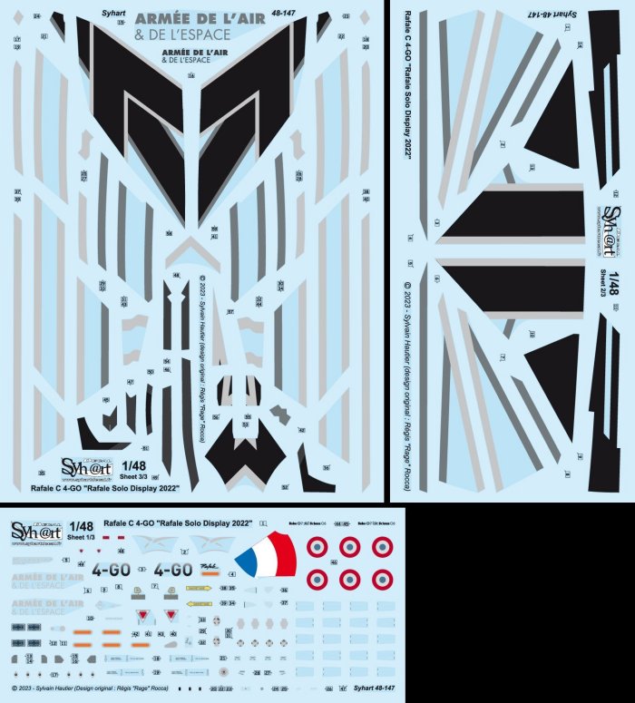 Syhart Decal SY48147 1:48 Dassault Rafale C 4-GO "Rafale Solo Display 2022"