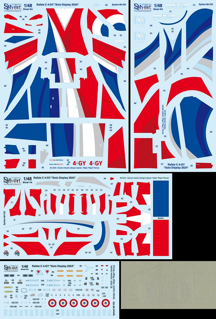 Syhart Decal SY48152 1:48 Dassault Rafale C 4-GY "Rafale Solo Display 2024"