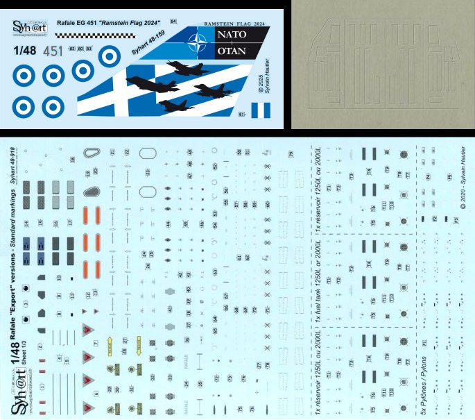 Syhart Decal SY48159 Rafale EG Ramstein Flag 2024 HAF 1:48