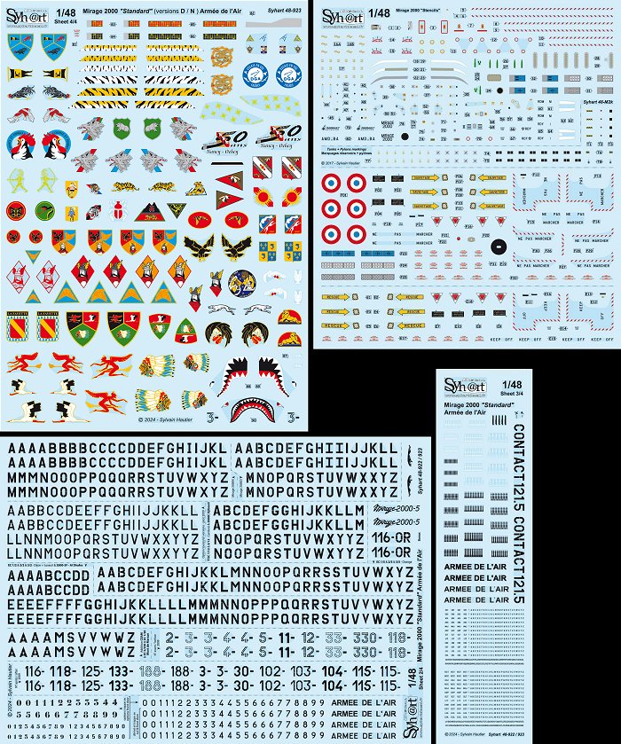 Syhart Decal SY48923 1:48 Dassault_Mirage 2000 "standard"