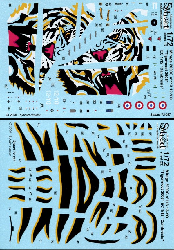 Syhart Decal SY72087 Mirage 2000C Tigermeet 2005 1:72