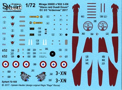 Syhart Decal SY72103 Mirage 2000D 30 Years Ouadi Doum 1:72
