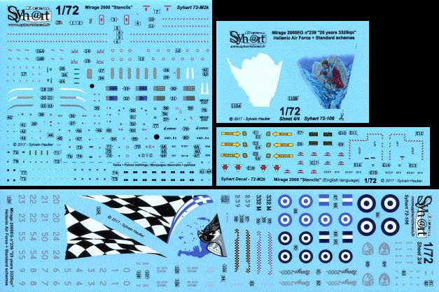 Syhart Decal SY72106 Hellenic AF Mirage 2000EG/BG/5EG 1:72
