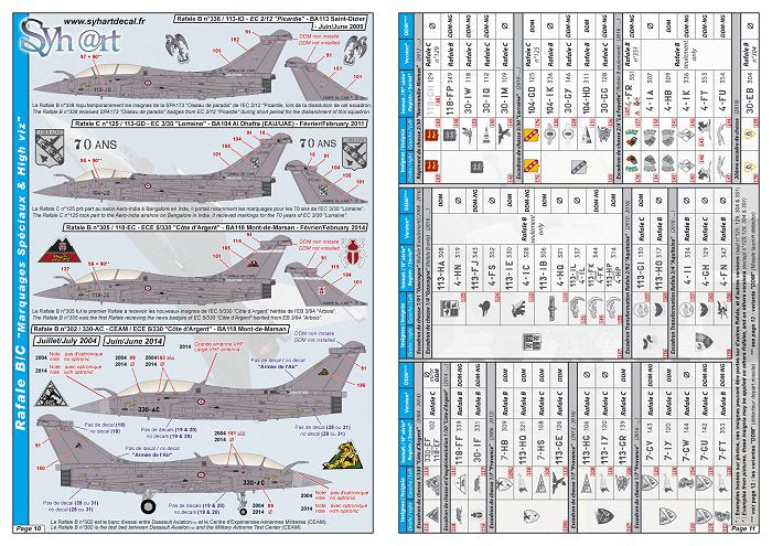 Syhart SY72915V2 1:72 Rafale B/C/M standard markings (AdA & Navy)