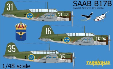 Tarangus TAR48010 1:48 Saab B17B Swedish Air Force dive bomber