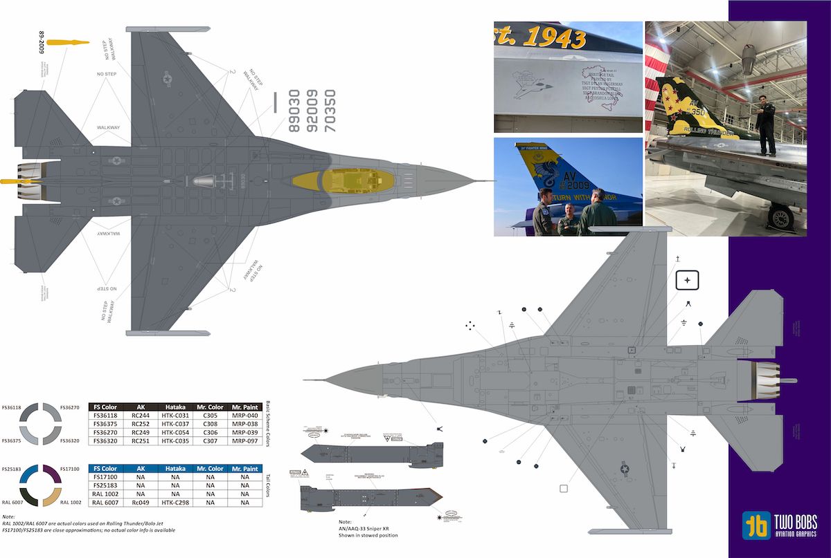 Two Bobs TB48288 1:48 Lockheed-Martin F-16C Bel Colore Vipers