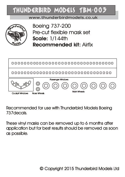 Thunderbird Models TBM003 1:144 Boeing 737-200