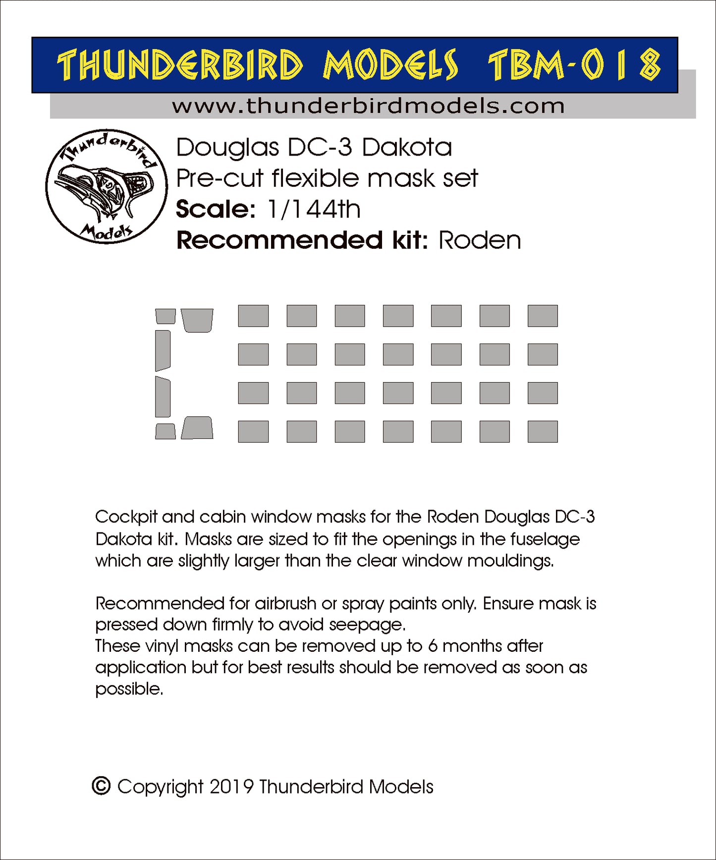 Thunderbird Models TBM018 1:144 Douglas DC-3