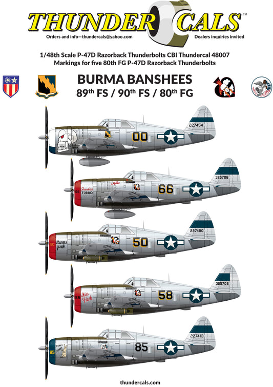 Thundercals TCT48007 1:48 BURMA BANSHEES 2 decal set Decals printed by Cartograf