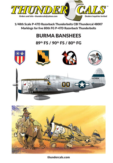 Thundercals TCT48007 1:48 BURMA BANSHEES 2 decal set Decals printed by Cartograf