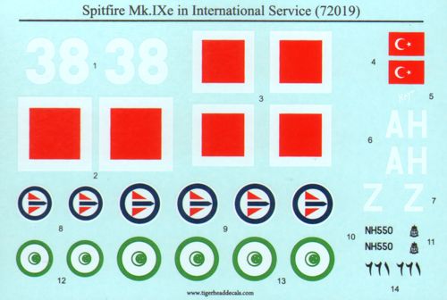 Tigerhead Models THD72019 1:72 Spitfire MK.IXe in International Service.
