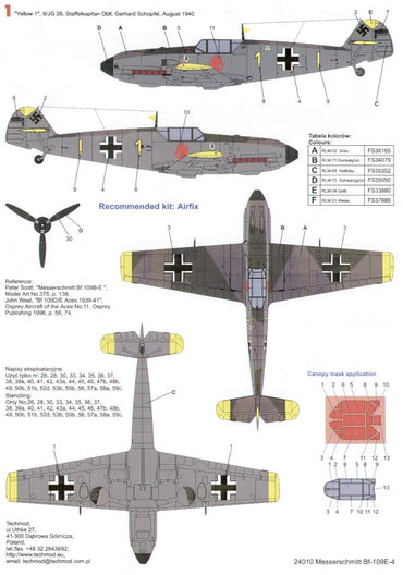 Techmod TM24010 1:24 Messerschmitt Bf-109E-4