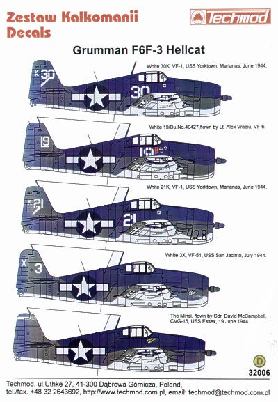 Techmod TM32006 1:32 Grumman F6F-3 Hellcat