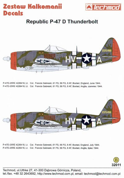Techmod TM32011DT P-47D Thunderbolt Bubbletop Updated 1:32