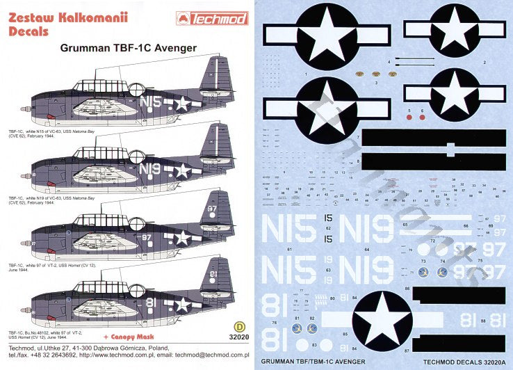 Techmod TM32020 1:32 Grumman TBF-1C Avenger