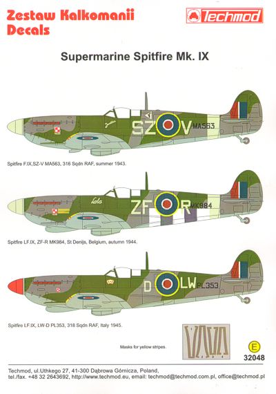 Techmod TM32048 1:32 Supermarine Spitfire Mk.IX