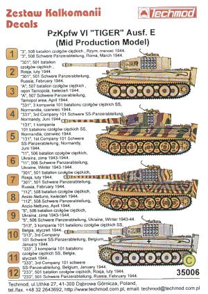 Techmod TM35006 1:35 Pz.Kpfw.VI Tiger Ausf.E Mid Production variant