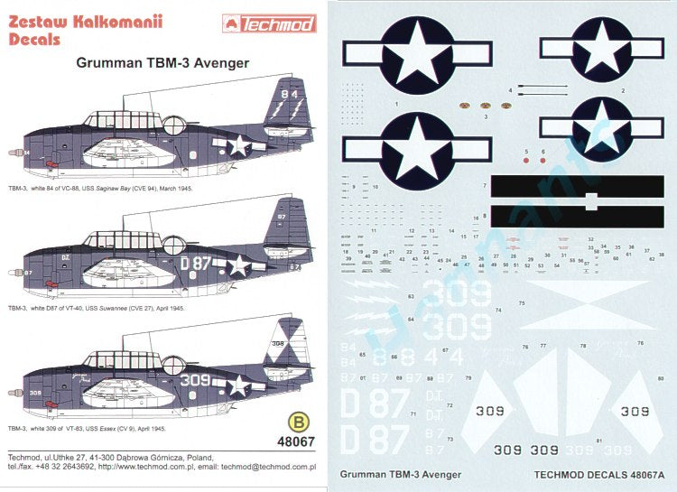 Techmod TM48067 1:48 Grumman TBM-3 Avenger