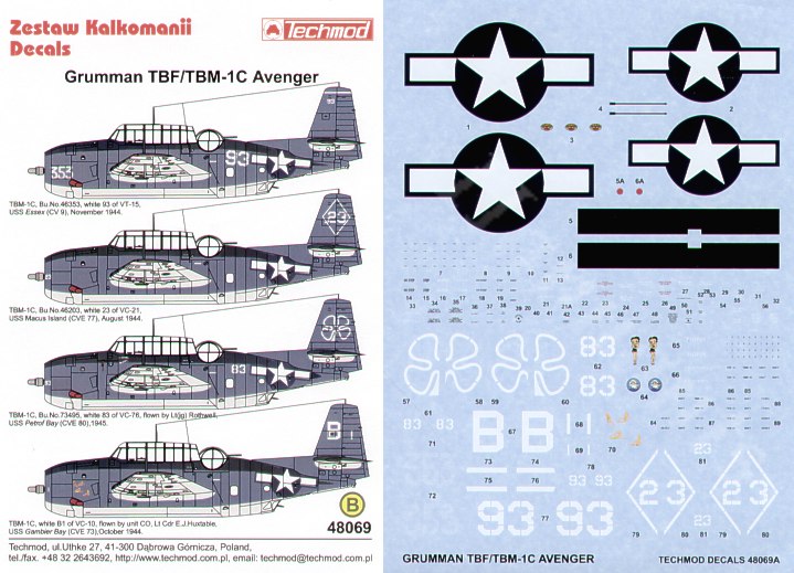 Techmod TM48069 1:48 Grumman TBM-1C Avenger