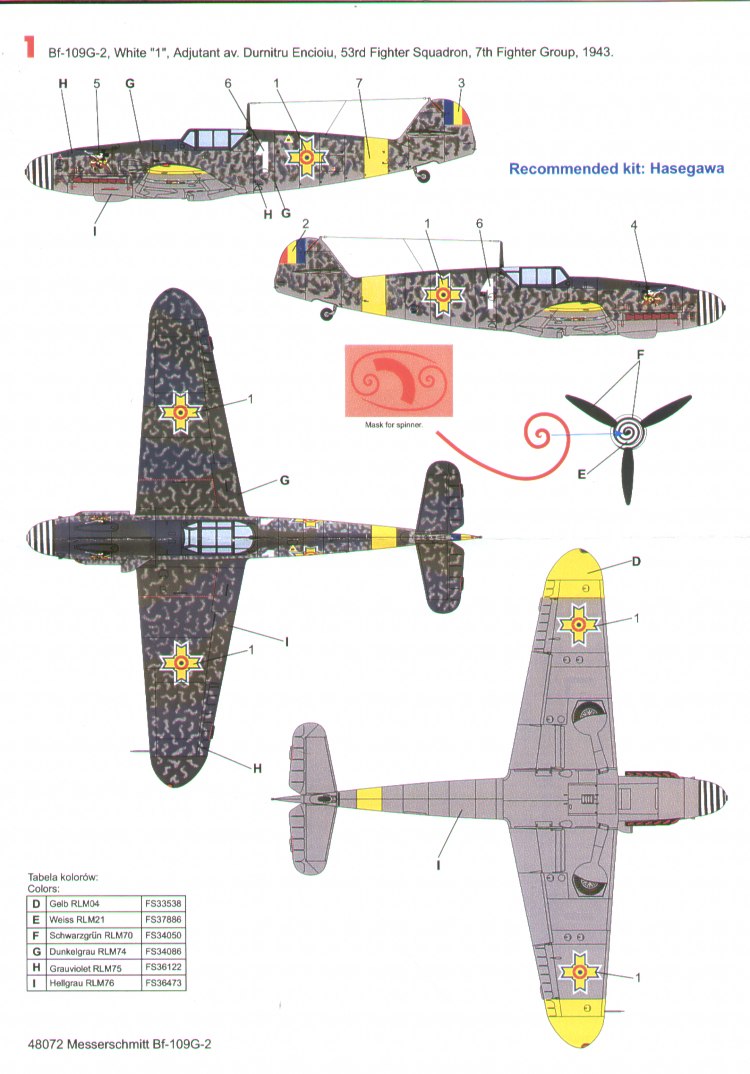 Techmod TM48072 1:48 Messerschmitt Bf-109G-2