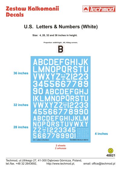 Techmod TM48821 1:48 White U.S