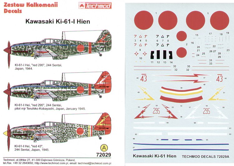 Techmod TM72029 1:72 Kawasaki Ki-61-I Hein