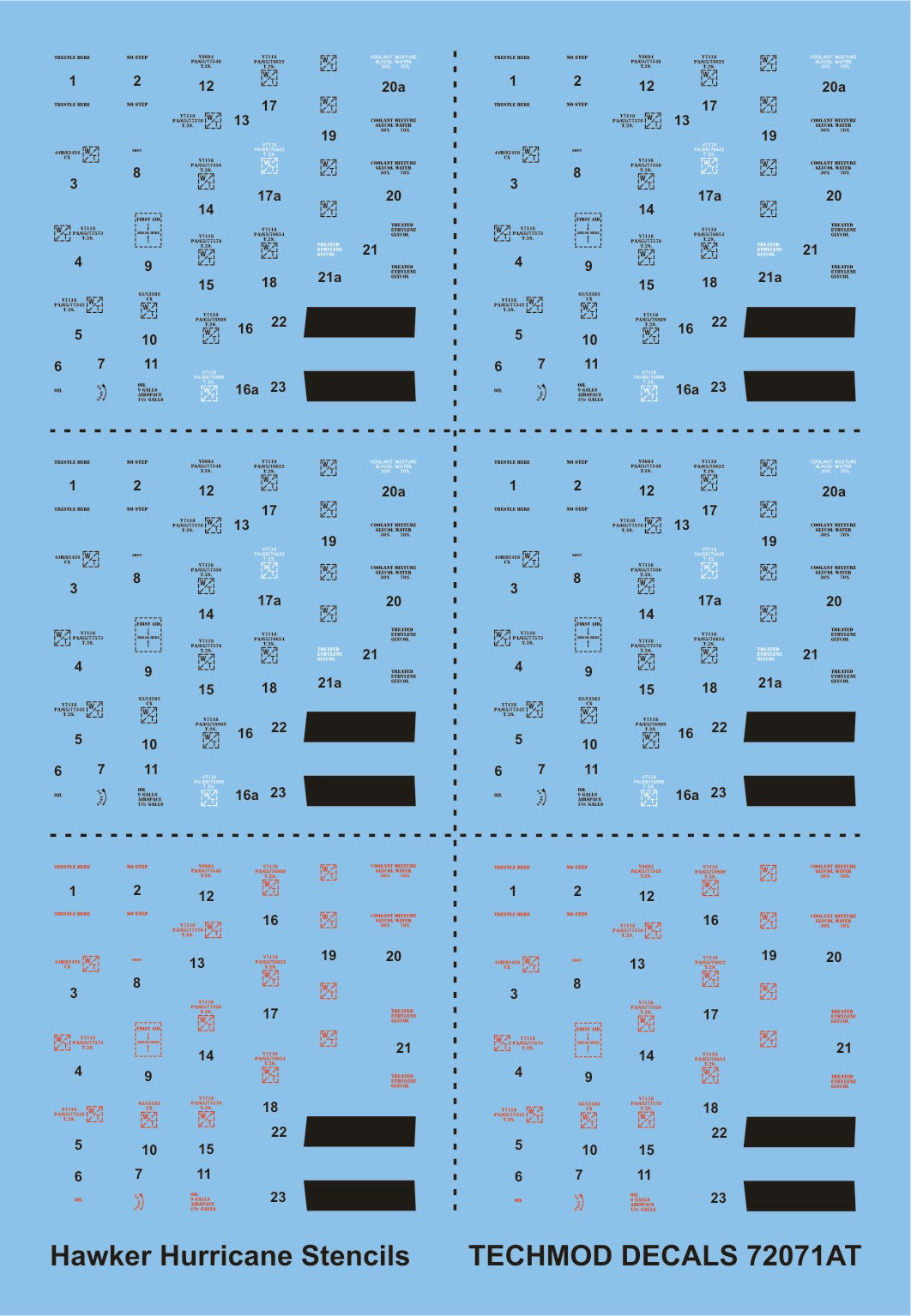 Techmod TM72071 1:72 Hawker Hurricane Stencils Mk.I Mk.II Mk.IV