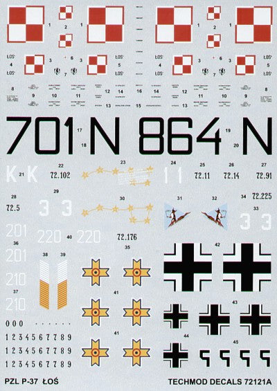 Techmod TM72121 1:72 PZL P.37A/B LOS