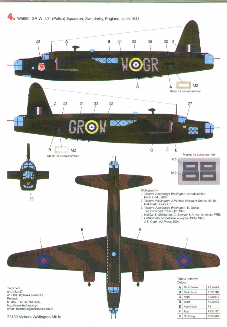 Techmod TM72133 1:72 Vickers Wellington Mk.Ic
