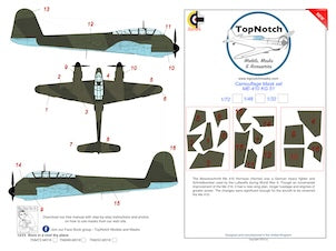 TopNotch TNM48-M018 Me-410A-1/U-2 Hornisse Pattern B Masks 1:48