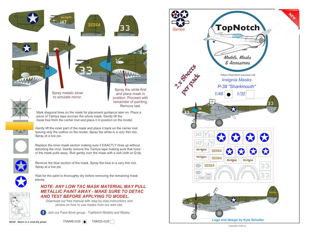 TopNotch TNM32-I035 1:32 Lockheed P-38 "Sharks Mouth"