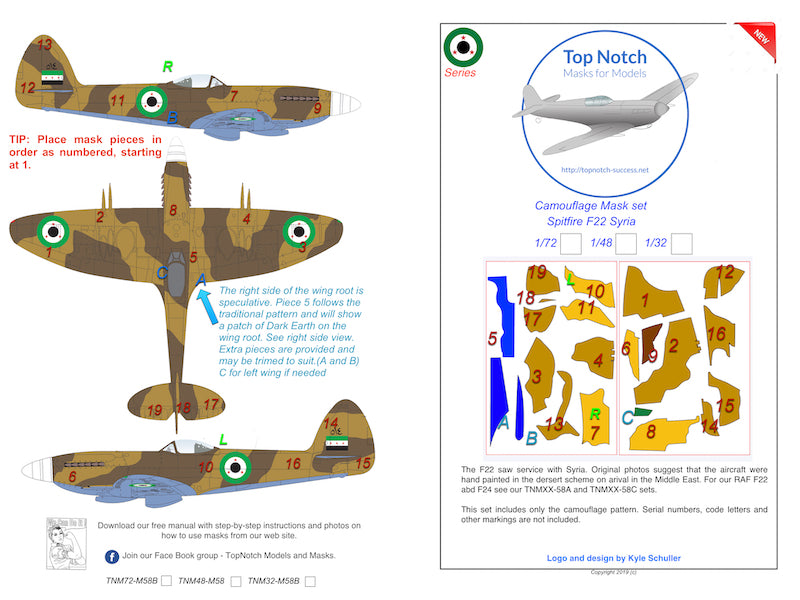 TopNotch TNM32-M058B 1:32 Supermarine Spitfire F.22 'Desert Scheme