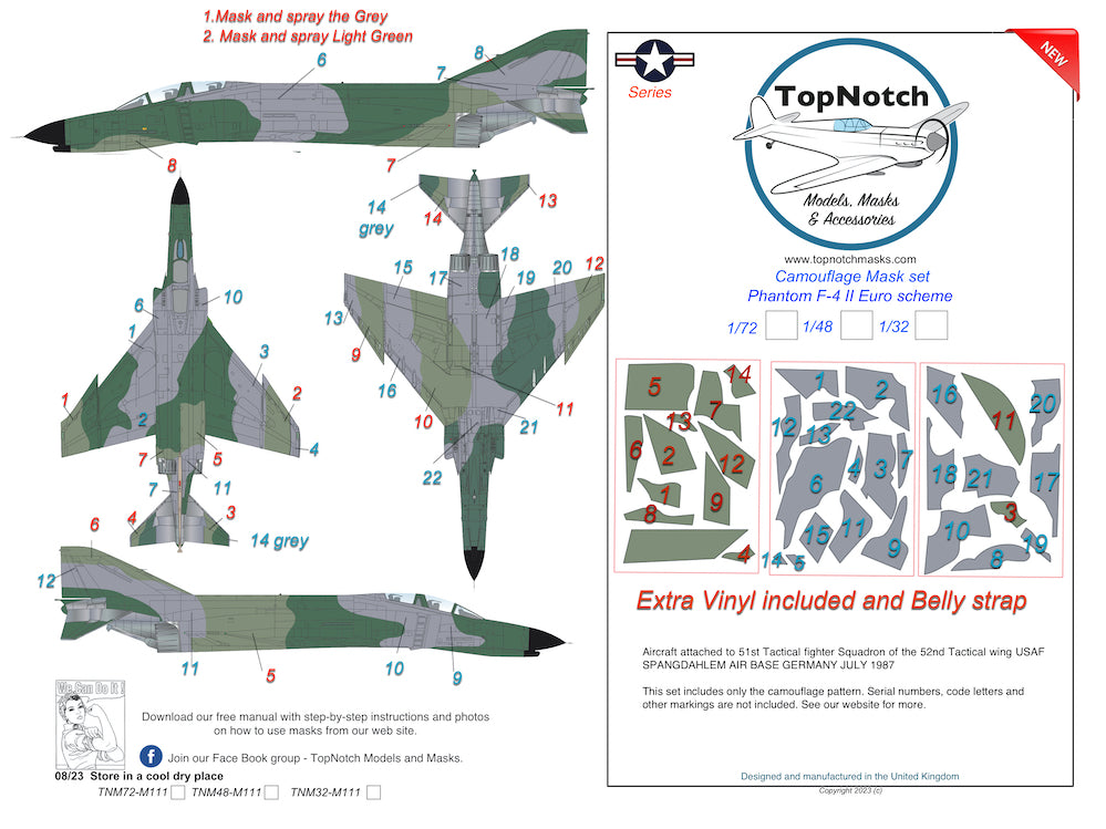 TopNotch TNM32-M111 F-4E Phantom Euro 1 52nd TFW Spangdahlem 1:32