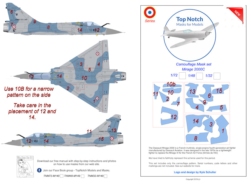 TopNotch TNM32-M149 1:32 Dassault_Mirage 2000C series Kits Kitty Hawk