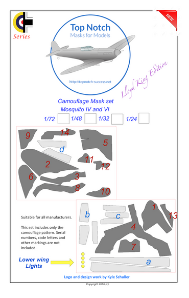 TopNotch TNM48-M030 Mosquito FB Mk.IV & NF.II Paint Masks 1:48