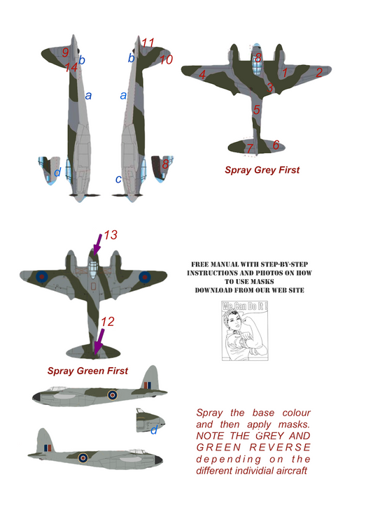 TopNotch TNM48-M030 Mosquito FB Mk.IV & NF.II Paint Masks 1:48