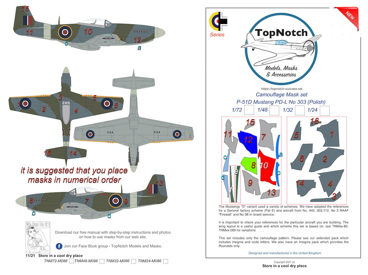 TopNotch TNM48-M086 1:48 North-American P-51D Mustang PD-L No 303