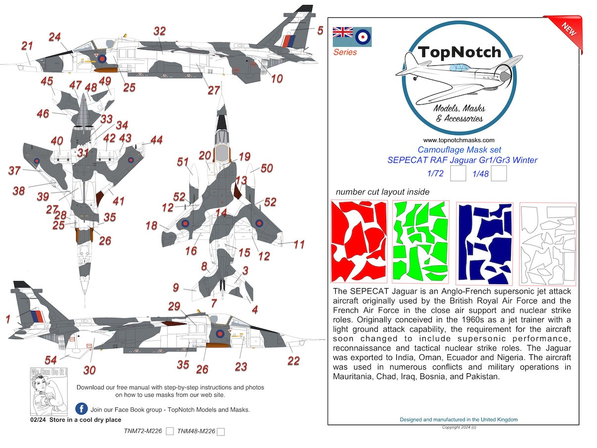 TopNotch TNM48-M226 1:48 RAF Sepecat Jaguar Gr.1/Gr.3 winter