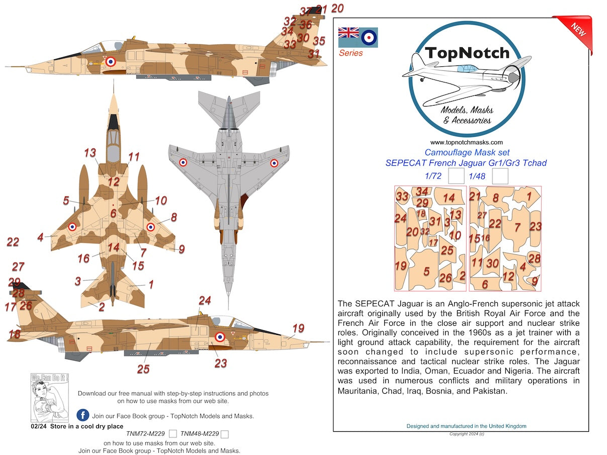 TopNotch TNM48-M229 1:48 French Sepecat Jaguar Gr.1/Gr.3 Tchad 2