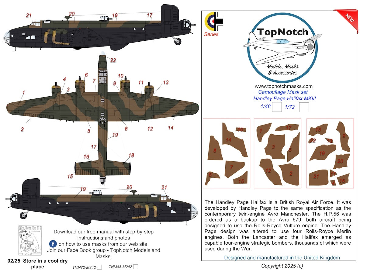 TopNotch TNM48-M242 1:48 Handley-Page Halifax Mk.III