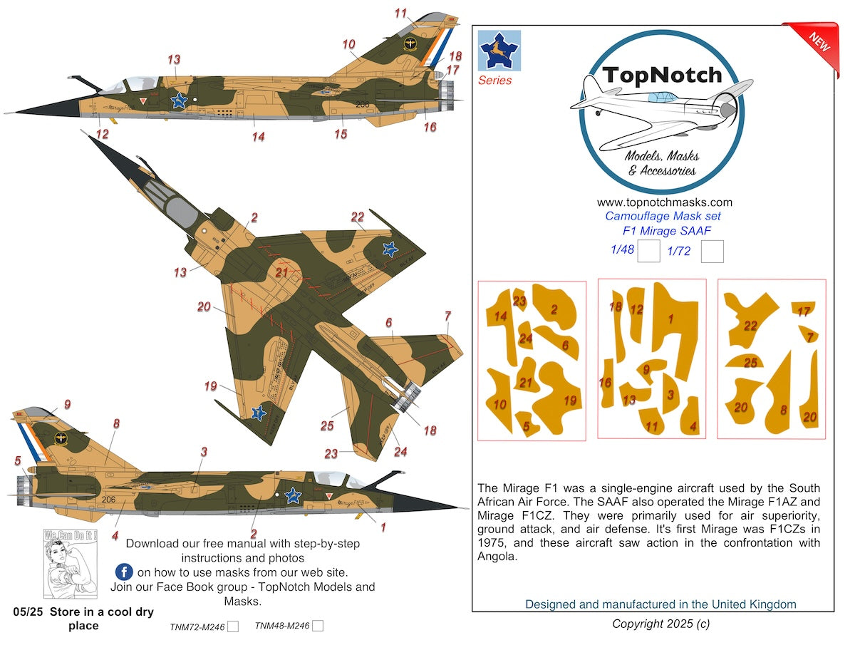 TopNotch TNM48-M246 1:48 Dassault_Mirage F1 SAAF
